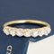 1.03ctw Petite Old Mine Cut Diamond 7-Stone Half-Hoop Band with Old Mine Cut Diamonds in yellow gold, antique-inspired one-of-a-kind wedding band