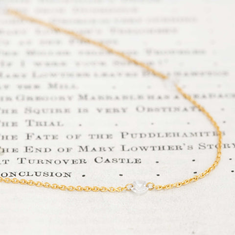1.03ctw Round Rose Cut Diamond Station Necklace