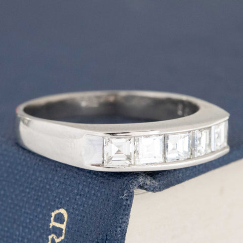 1.03ctw Vintage Carre Cut 5-Stone Channel Band
