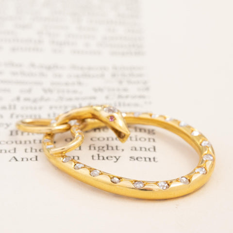 1.03ctw Vintage Diamond Serpent Circle Pendant