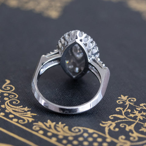 1.03ctw vintage marquise cut diamond navette ring in platinum – alternate view 5