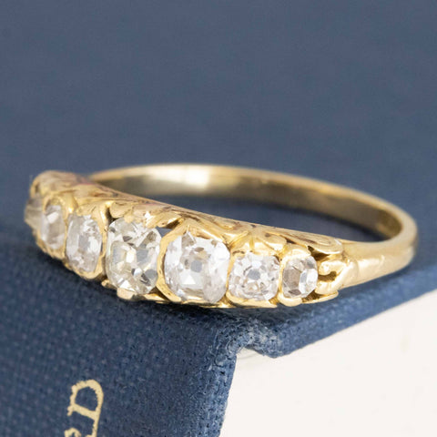 1.03ctw Vintage Old Mine Cut Diamond Band
