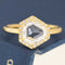 1.04ct Kite Step Cut Diamond Halo Solitaire