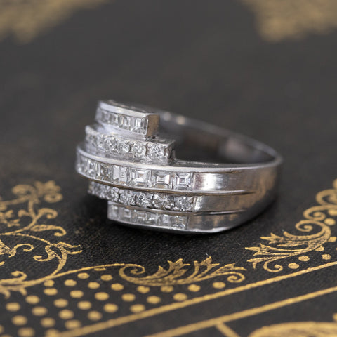 1.04ctw Asymmetrical Diamond 5-Row Band