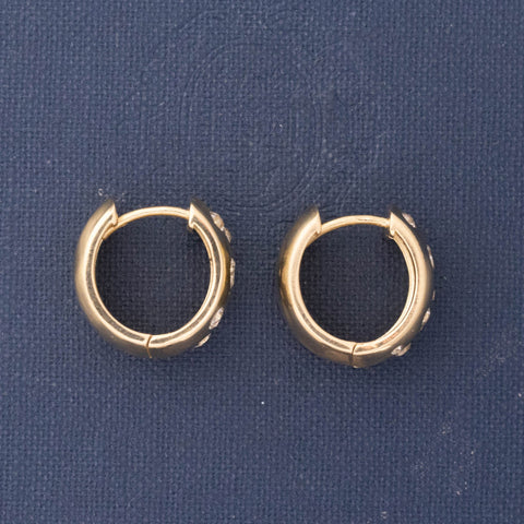 1.04ctw Diamond Scatter Hoop Huggie Earrings