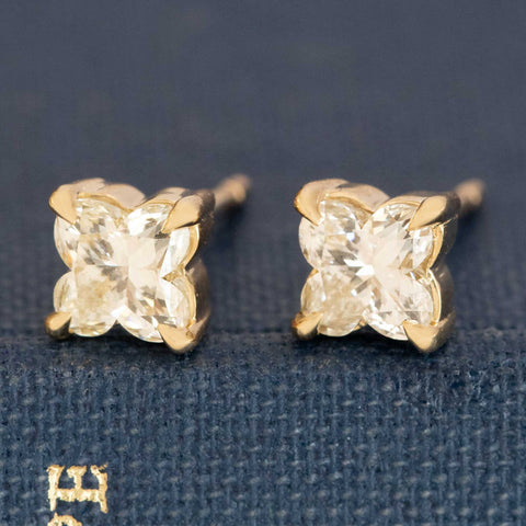 1.04ctw Lily Cut Diamond Stud Earrings