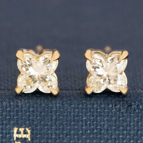 1.04ctw Lily Cut Diamond Stud Earrings