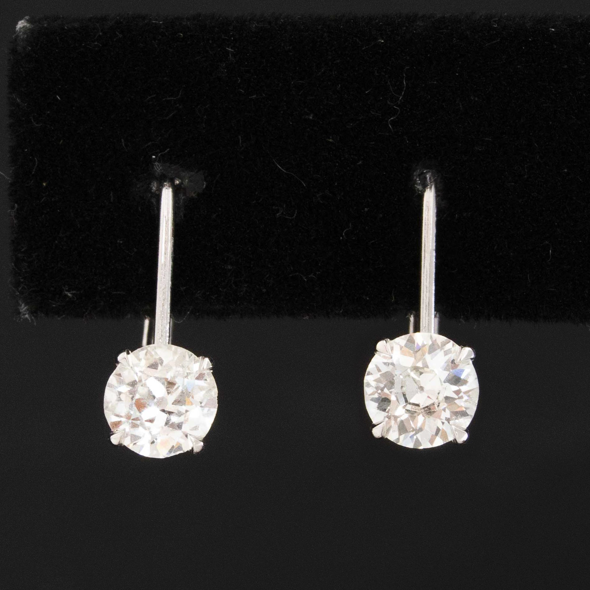 1.04ctw Old European Cut Diamond Dormeuse Earrings