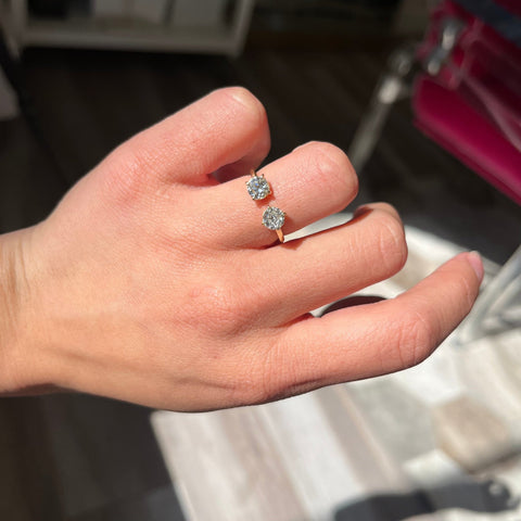 1.04ctw Old European Cut Diamond Toi et Moi