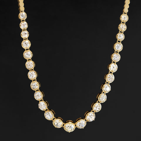 10.58ctw Old European & Old Mine Cut Diamond Bezel Necklace