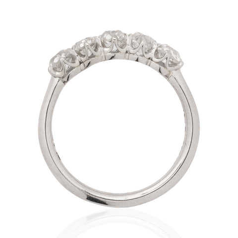 1.05ctw Old Mine Cut Diamond 5-Stone Band