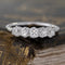 1.05ctw Old Mine Cut Diamond 5-Stone Band with Old Mine Cut Diamonds in platinum, antique-inspired one-of-a-kind wedding band