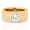 1.06ct Decagonal Cut Diamond Bezel Wide Ring, GIA