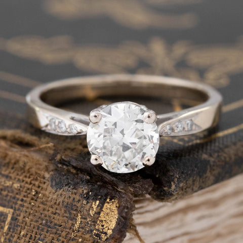 1.06ct Old European Cut Diamond Vintage Solitaire, GIA J SI1