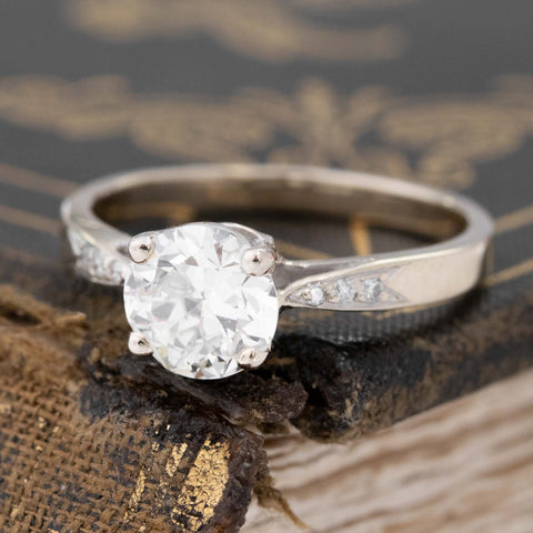 1.06ct Old European Cut Diamond Vintage Solitaire, GIA J SI1