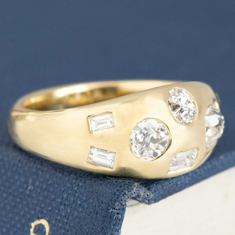 1.06ctw Mixed Cut Diamond Bombe Scatter Ring