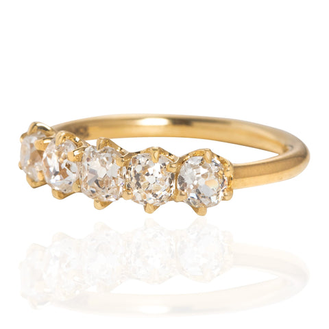 1.06ctw Old Mine Cut Diamond 5-Stone Band