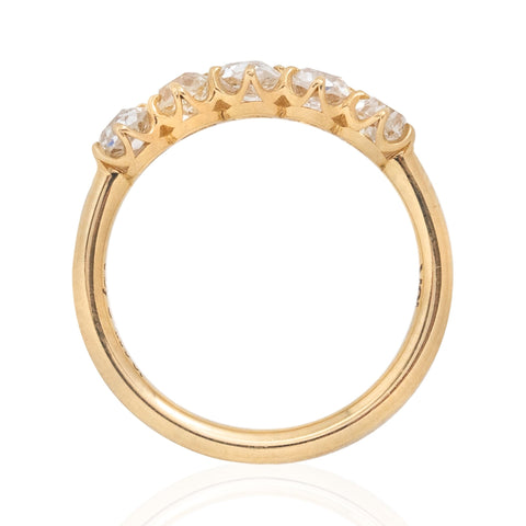 1.06ctw Old Mine Cut Diamond 5-Stone Band