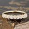 1.06ctw Old Mine Cut Diamond Half-Hoop Band with Old Mine Cut Diamonds in yellow gold, antique-inspired one-of-a-kind wedding band