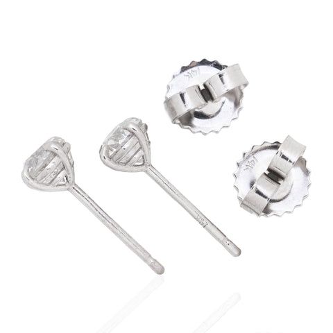 1.06ctw Old Mine Cut Diamond Stud Earrings