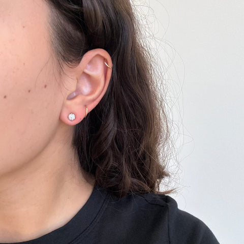 1.06ctw Old Mine Cut Diamond Stud Earrings