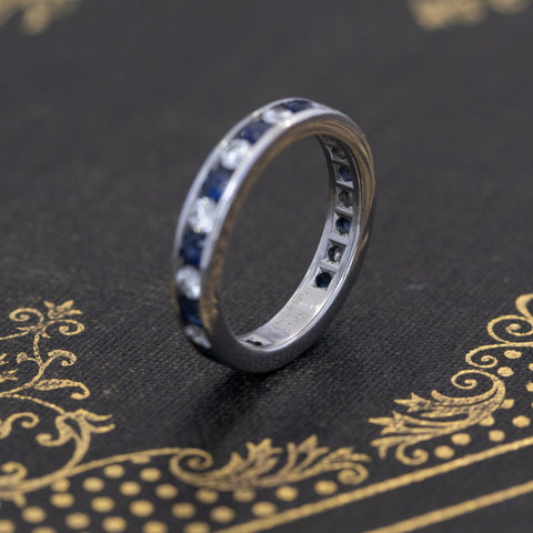 1.06ctw Vintage "Legacy" Sapphire & Diamond Eternity Band by Tiffany & Co.