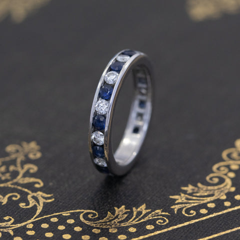 1.06ctw Vintage "Legacy" Sapphire & Diamond Eternity Band by Tiffany & Co.