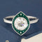 1.07ct Old European Cut Diamond & Enamel Target Ring, GIA L VS2