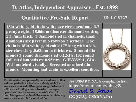 1.07ctw Diamond Wreath Pendant by Movado