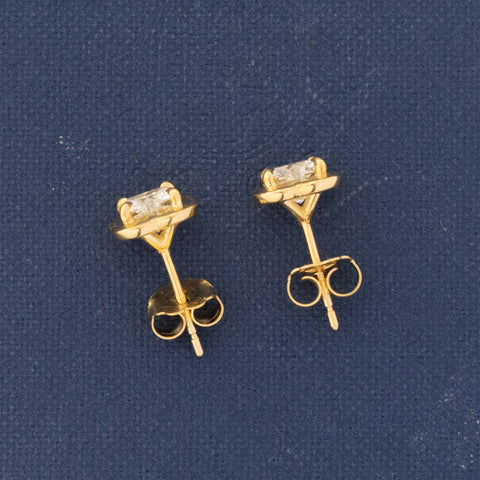 1.07ctw Lily Cut Diamond Bezel Stud Earrings