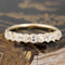 1.07ctw Old Mine Cut Diamond Half-Hoop Band with Old Mine Cut Diamonds in yellow gold, antique-inspired one-of-a-kind wedding band