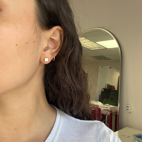 1.08ctw Lily Cut Diamond Bezel Stud Earrings