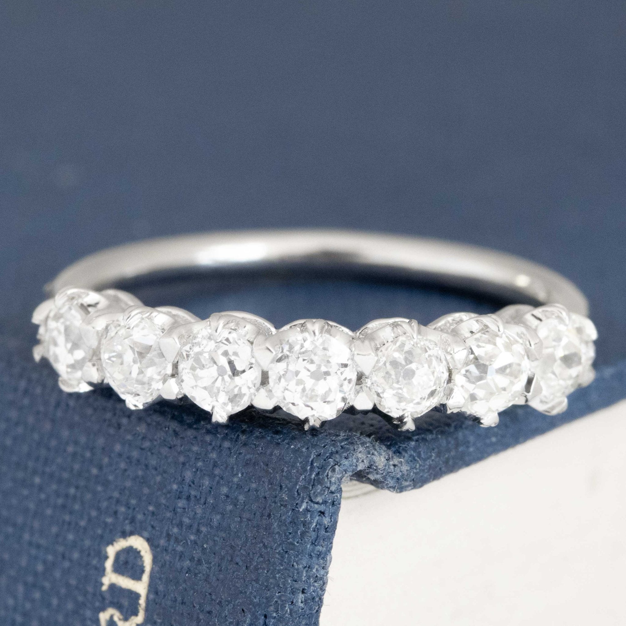 1.08ctw Old European Cut Diamond Half-Hoop Band