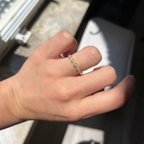 1.08ctw Pear Cut Diamond Bezel Eternity Band