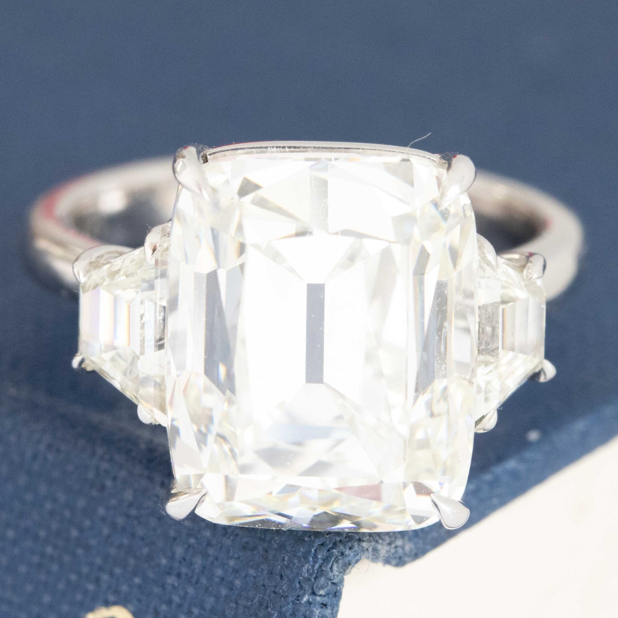 Cushion Cut Diamond Trilogy Ring