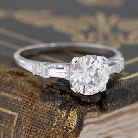 1.09ct Art Deco Transitional Cut Diamond Solitaire, GIA H VVS1