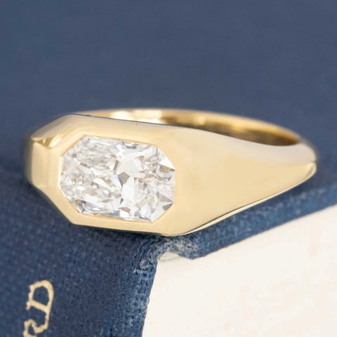 1.09ct Radiant Cut Diamond Bezel Solitaire