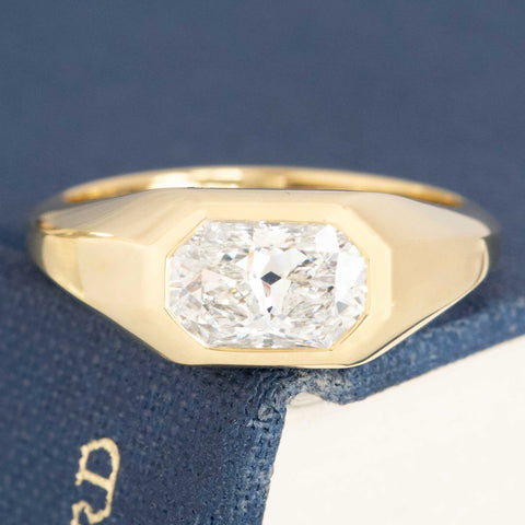 1.09ct Radiant Cut Diamond Bezel Solitaire