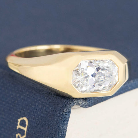 1.09ct Radiant Cut Diamond Bezel Solitaire