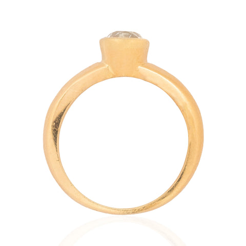 1.10ct Old European Cut Diamond Bezel Solitaire, French