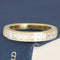 1.10ctw Baguette Cut Diamond Channel Set Band with Baguette Cut Diamonds in yellow gold, antique-inspired one-of-a-kind wedding band