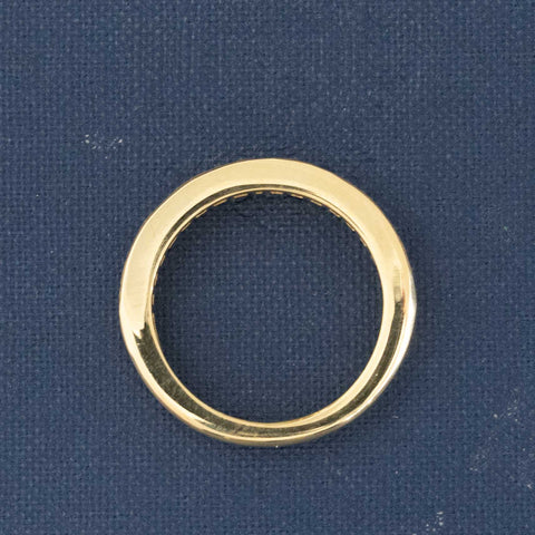 Side view of 1.10ctw Baguette Cut Diamond Channel Set Band, natural Earth-mined Baguette Cut Diamonds in yellow gold