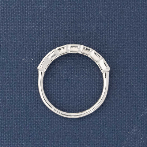 1.10ctw Emerald Cut Diamond Bezel Half-Hoop Band