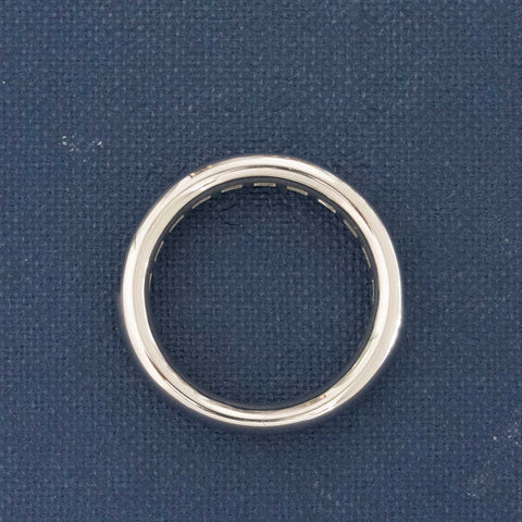 Side view of 1.10ctw French Baguette Cut Diamond Half Eternity Band, natural Earth-mined Baguette Cut Diamonds in platinum