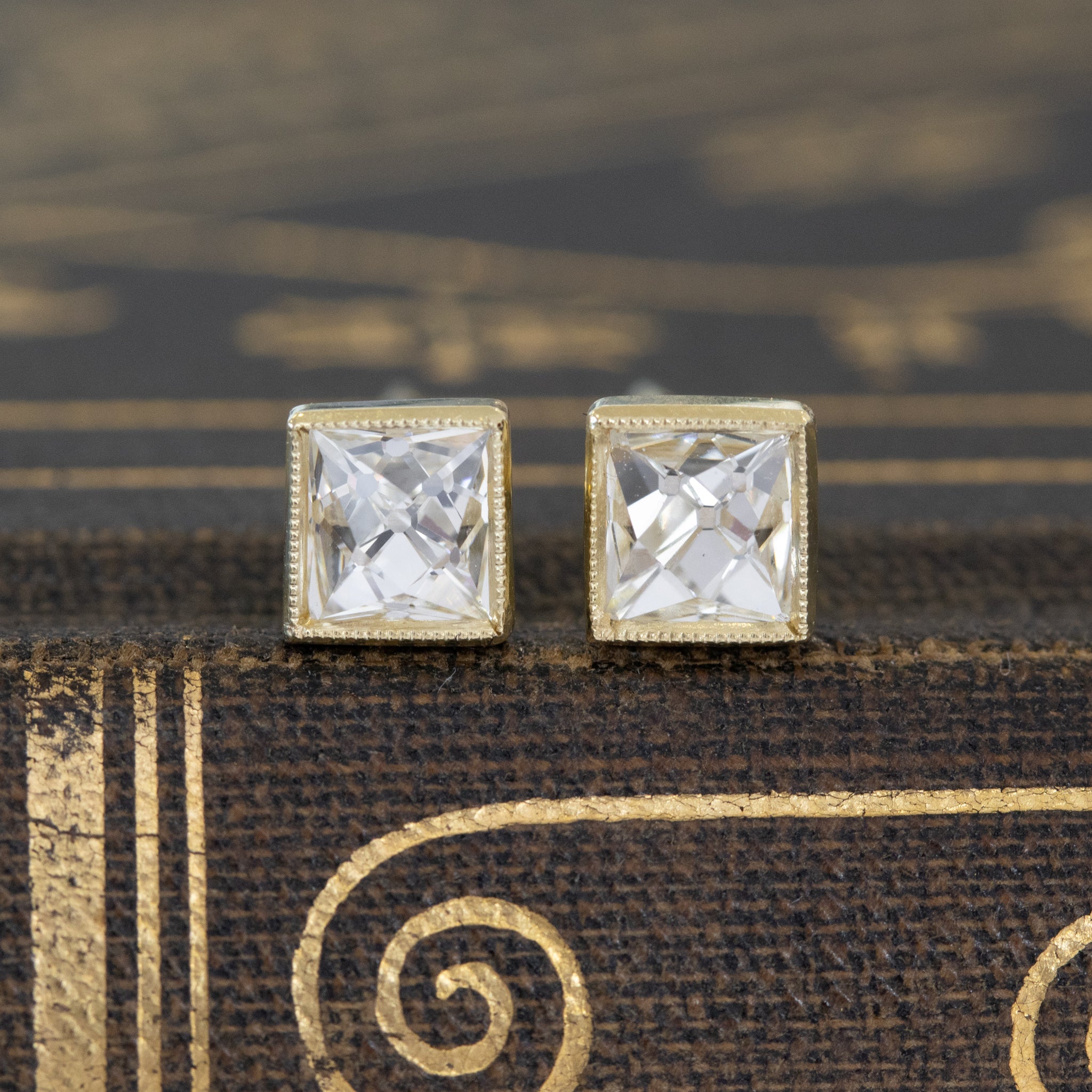 1.10ctw French Cut Diamond Studs