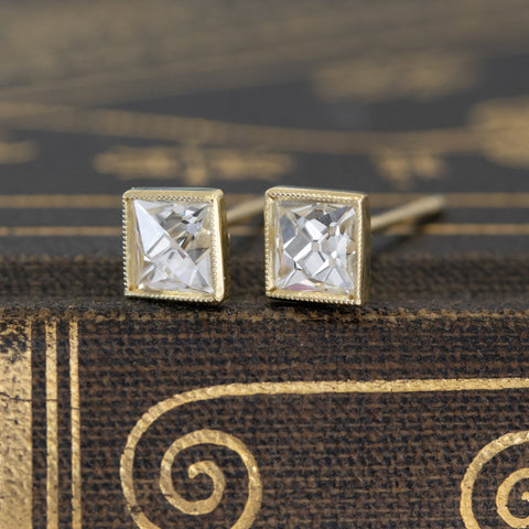 1.10ctw French Cut Diamond Studs