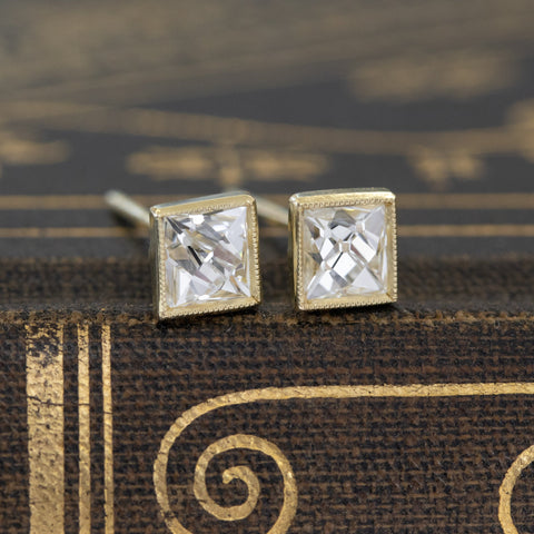 1.10ctw French Cut Diamond Studs