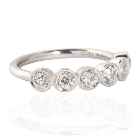 1.10ctw Old European Cut Diamond Bezel 6-Stone Band