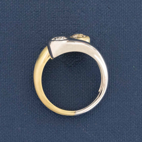 1.10ctw Old European Cut Diamond Toi et Moi, GIA