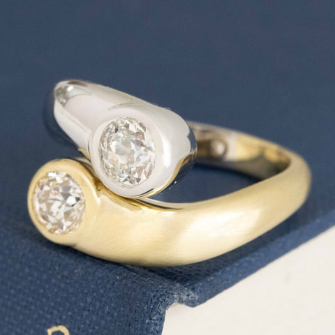 1.10ctw Old European Cut Diamond Toi et Moi, GIA